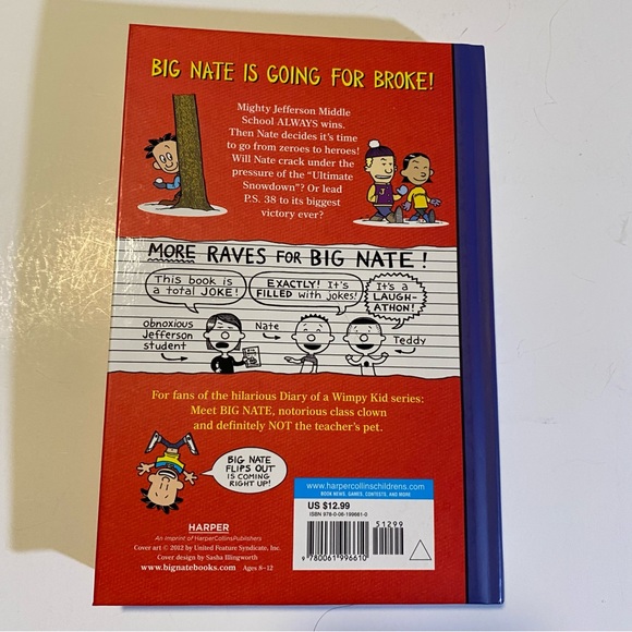 5 Big Nate books,Goes for Broke,Strikes Out,On a Roll, Flips Out.GUC see notes - Picture 4 of 13